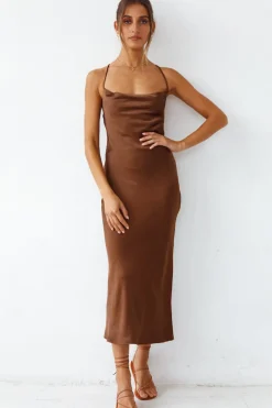 Formal Dresses|Cocktail Dresses>Hello Molly Sanctuary Maxi Dress Brown
