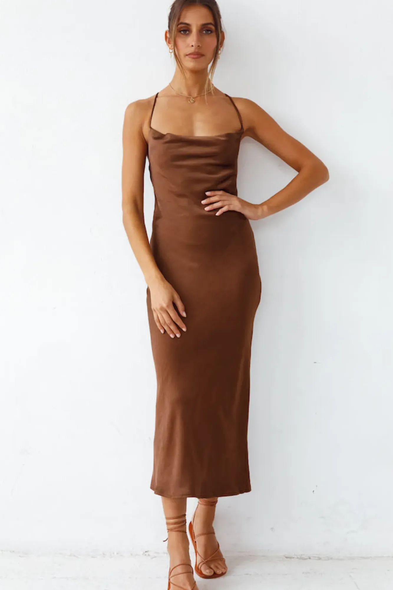 Formal Dresses|Cocktail Dresses>Hello Molly Sanctuary Maxi Dress Brown