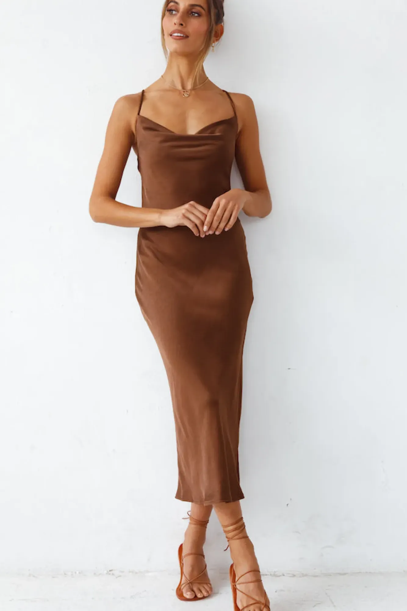 Formal Dresses|Cocktail Dresses>Hello Molly Sanctuary Maxi Dress Brown