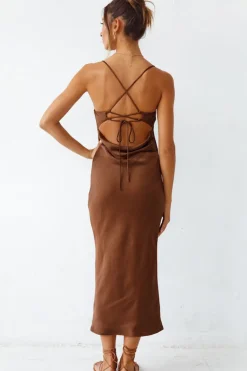 Formal Dresses|Cocktail Dresses>Hello Molly Sanctuary Maxi Dress Brown