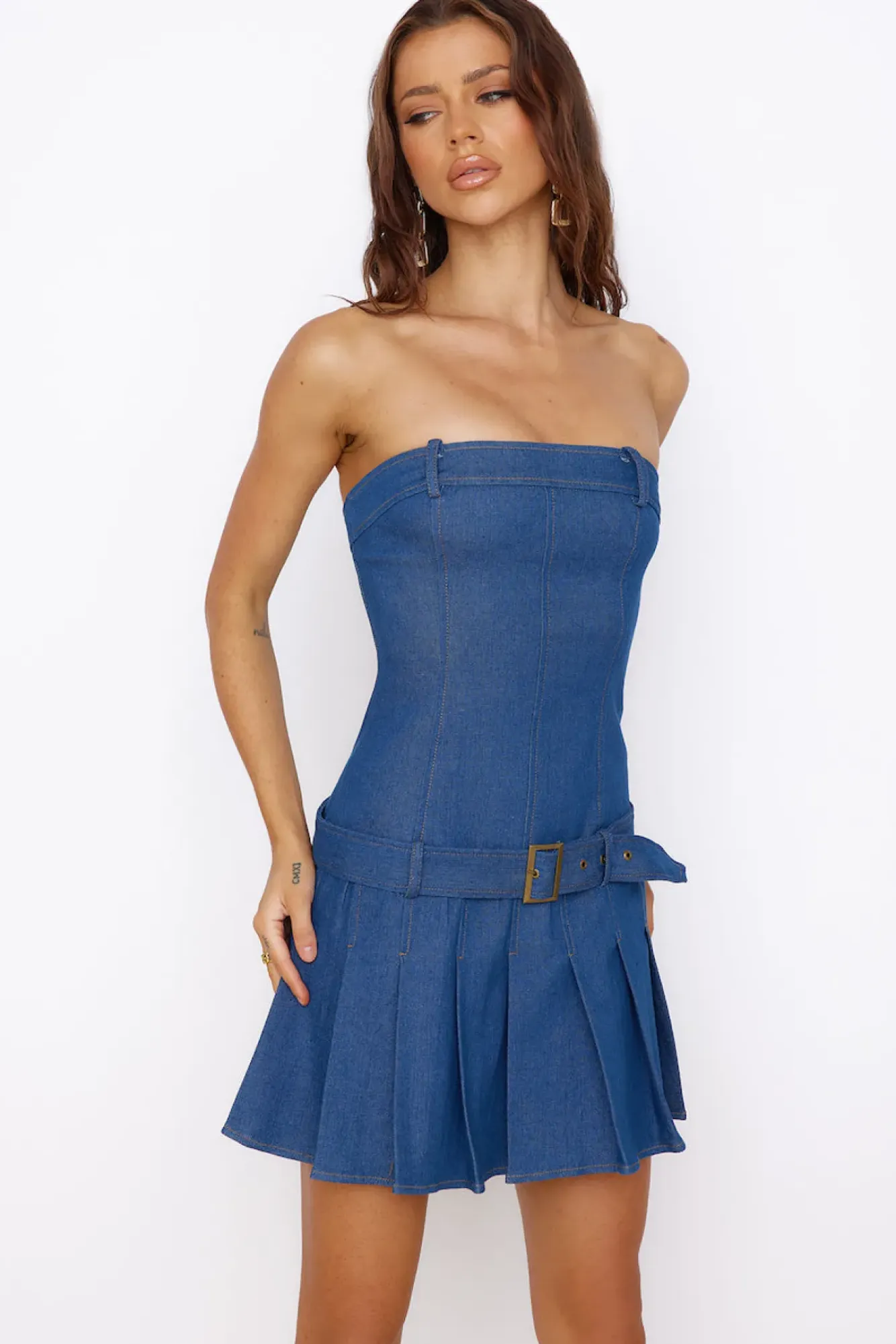 Date Night Dresses|Flowy Dresses>Hello Molly Sandcastle Dreams Dress Denim