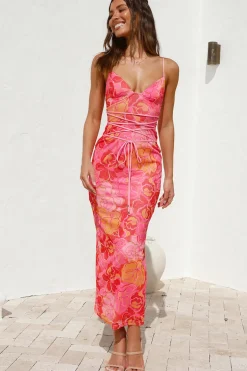 Cocktail Dresses|Maxi Dresses>Hello Molly Sangria Summer Maxi Dress Pink