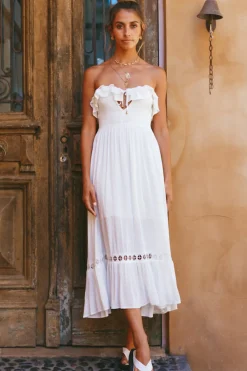 Spring Break Dresses|Bump Friendly>Hello Molly Santa Elena Midi Dress White
