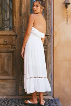 Spring Break Dresses|Bump Friendly>Hello Molly Santa Elena Midi Dress White