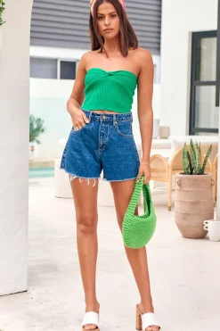 Long Sleeve|Cropped>Hello Molly Sarali Crop Top Green