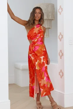 Wedding Guest Dresses|Cocktail Dresses>Hello Molly Save Me A Dance Maxi Dress Orange