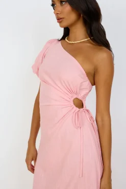Date Night Dresses|Linen Dresses>Hello Molly Say Goodbye Maxi Dress Pink