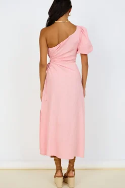 Date Night Dresses|Linen Dresses>Hello Molly Say Goodbye Maxi Dress Pink