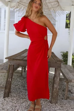Cocktail Dresses|Date Night Dresses>Hello Molly Say Goodbye Maxi Dress Red