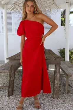 Cocktail Dresses|Date Night Dresses>Hello Molly Say Goodbye Maxi Dress Red