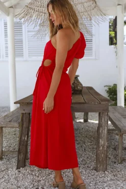 Cocktail Dresses|Date Night Dresses>Hello Molly Say Goodbye Maxi Dress Red