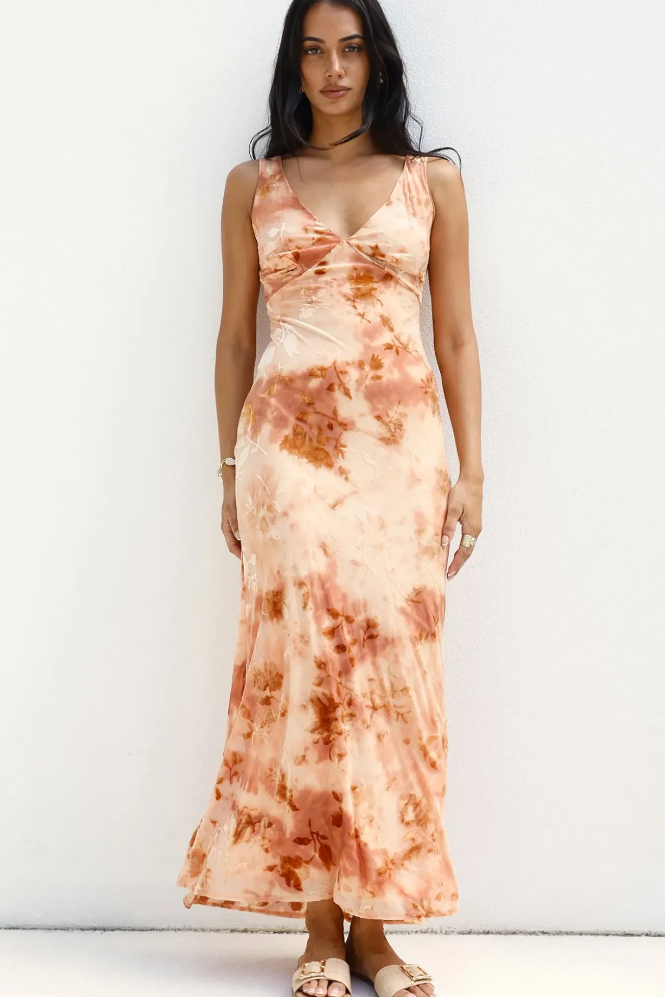 Vacation Dresses|Multipattern Dresses>Hello Molly Seafoam Dreams Maxi Dress Orange