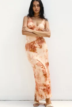 Vacation Dresses|Multipattern Dresses>Hello Molly Seafoam Dreams Maxi Dress Orange