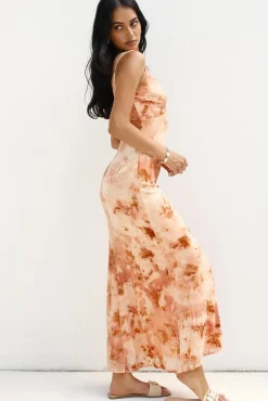 Vacation Dresses|Multipattern Dresses>Hello Molly Seafoam Dreams Maxi Dress Orange