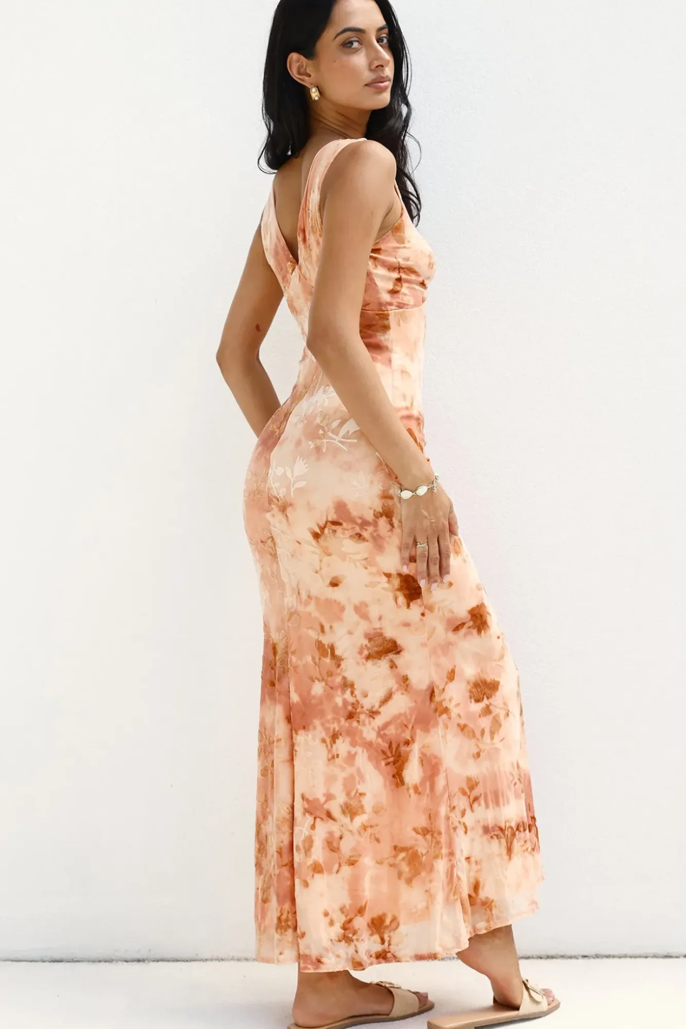 Vacation Dresses|Multipattern Dresses>Hello Molly Seafoam Dreams Maxi Dress Orange