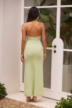 Wedding Guest Dresses|Formal Dresses>Hello Molly Sea Shimmer Maxi Dress Lime