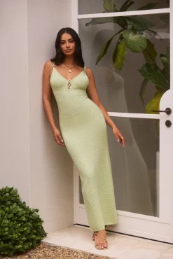 Wedding Guest Dresses|Formal Dresses>Hello Molly Sea Shimmer Maxi Dress Lime