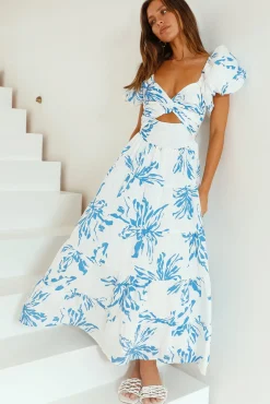 Cocktail Dresses|Spring Break Dresses>Hello Molly Seaside Breeze Maxi Dress Blue