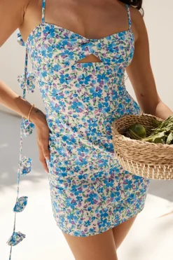 Spring Break Dresses|Brunch Dresses>Hello Molly Seaside Escape Mini Dress Blue