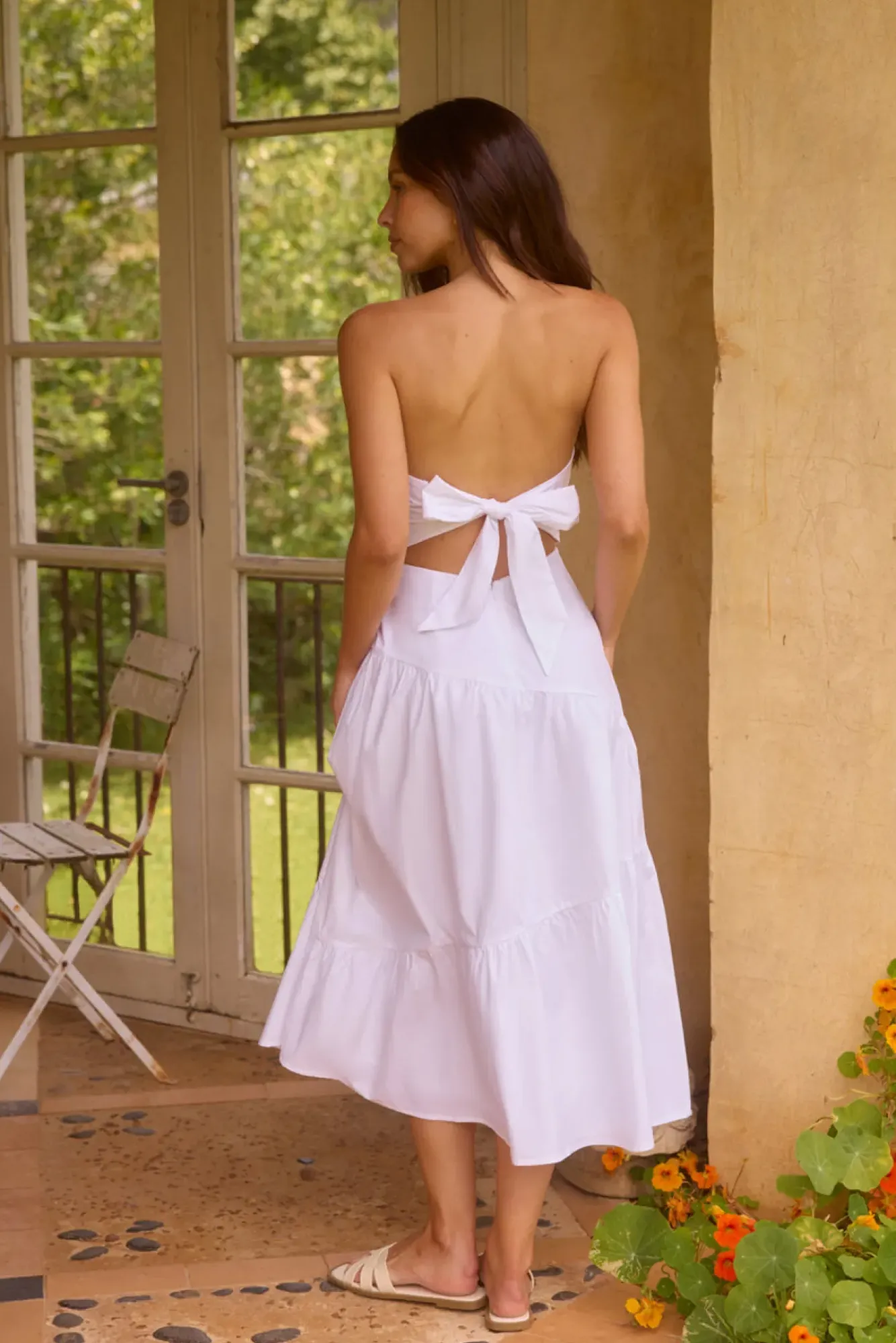 Cocktail Dresses|Vacation Dresses>Hello Molly Seaside Picnic Midi Dress White