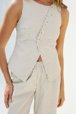 Cropped|Two-Piece Pants Set>Hello Molly Seaside Serenity Top Brown