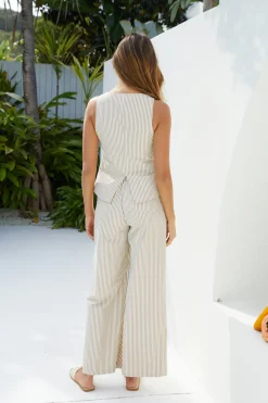 Cropped|Two-Piece Pants Set>Hello Molly Seaside Serenity Top Brown