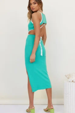 Tank Tops And Singlets|Cropped>Hello Molly Second Time Crop Top Aqua
