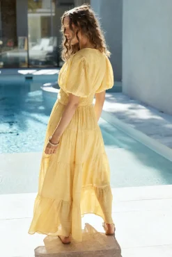 Vacation Dresses|Brunch Dresses>Hello Molly Secret Garden Maxi Dress Yellow