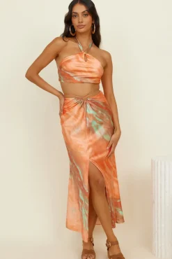 Skirt And Top Sets>Hello Molly Secret Lovers Set Orange
