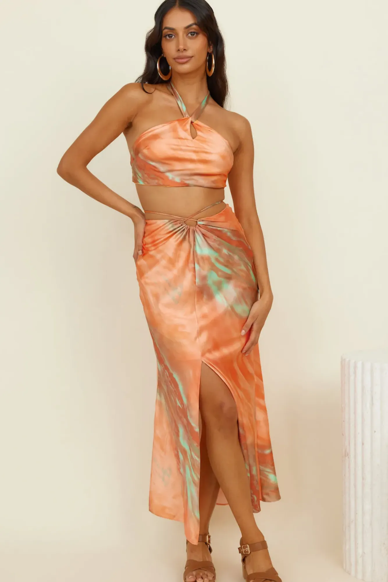 Skirt And Top Sets>Hello Molly Secret Lovers Set Orange