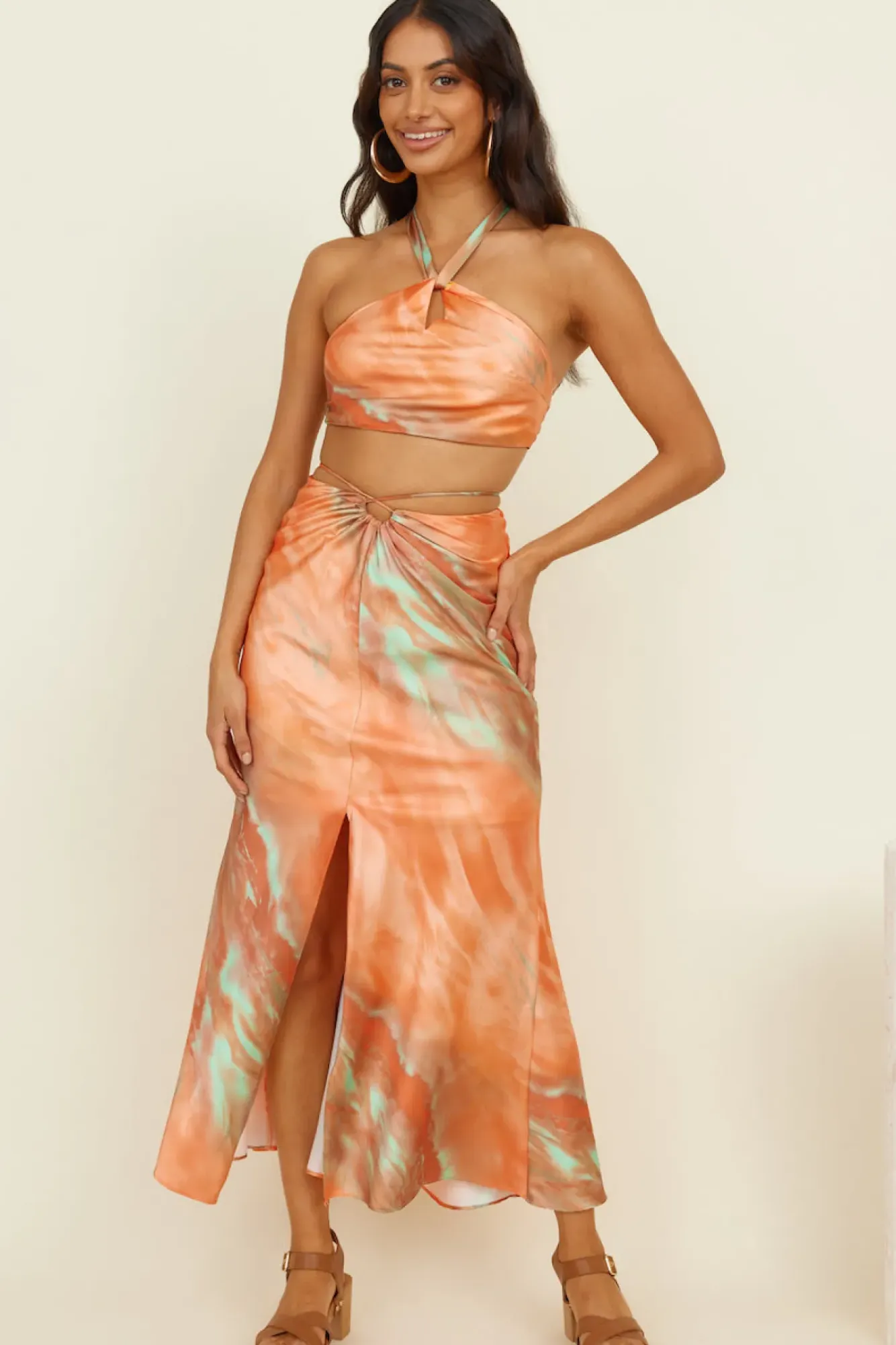 Skirt And Top Sets>Hello Molly Secret Lovers Set Orange