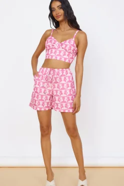 Cropped>Hello Molly Secrets of Summer Crop Top Pink