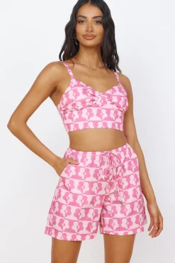Cropped>Hello Molly Secrets of Summer Crop Top Pink