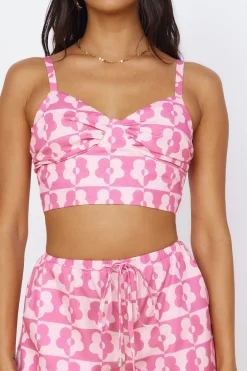 Cropped>Hello Molly Secrets of Summer Crop Top Pink
