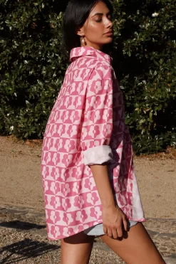 Shirts|Long Sleeve>Hello Molly Secrets Of Summer Shirt Pink
