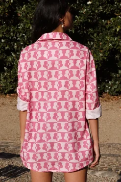 Shirts|Long Sleeve>Hello Molly Secrets Of Summer Shirt Pink