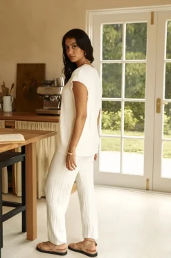 Pants>Hello Molly Seeking Memories Knit Pant White
