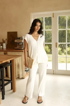 Pants>Hello Molly Seeking Memories Knit Pant White