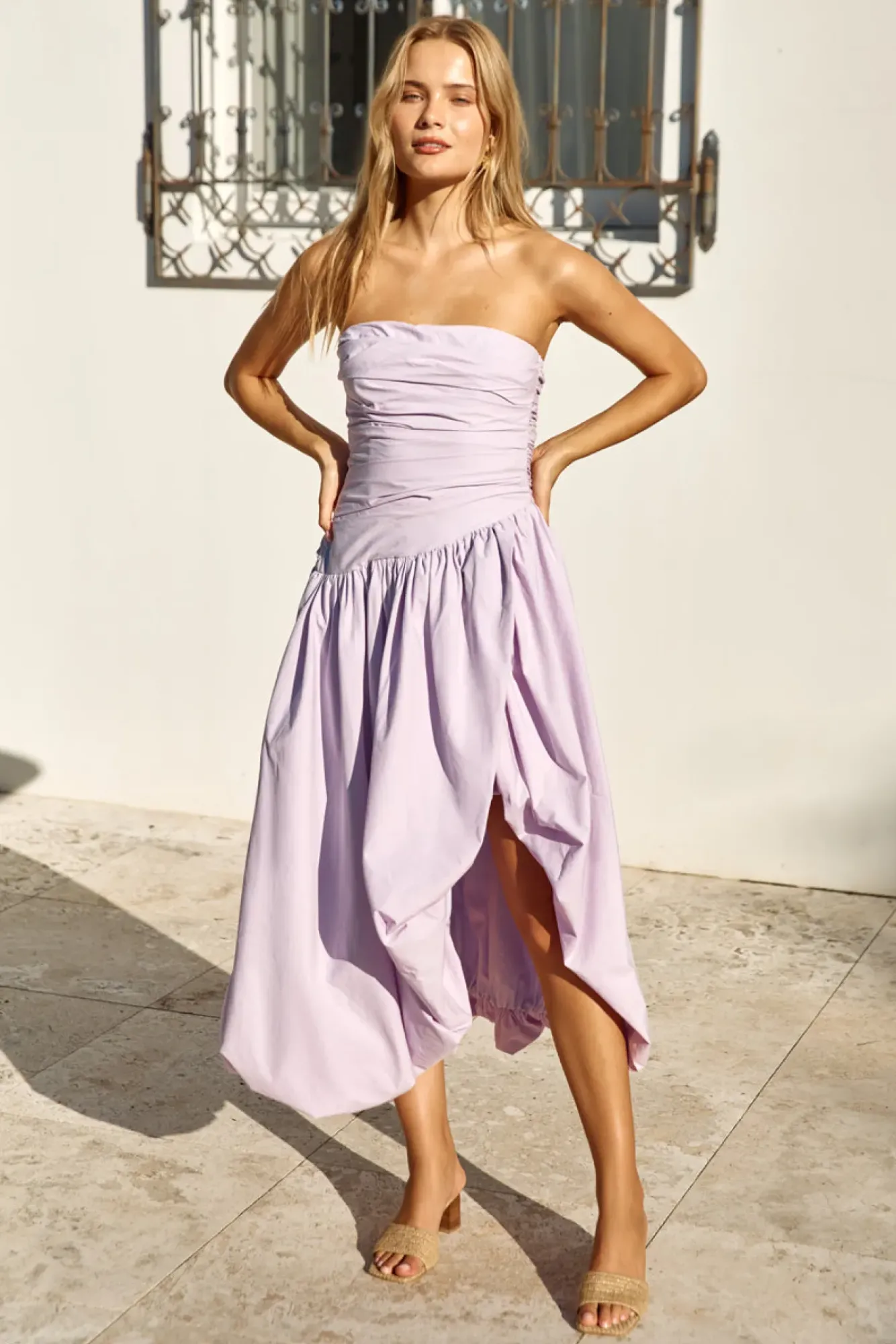 Wedding Guest Dresses|Cocktail Dresses>Hello Molly See You Tonight Bubble Hem Midi Dress Lilac