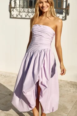 Wedding Guest Dresses|Cocktail Dresses>Hello Molly See You Tonight Bubble Hem Midi Dress Lilac