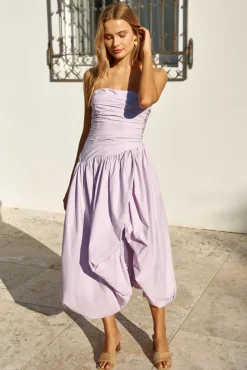 Wedding Guest Dresses|Cocktail Dresses>Hello Molly See You Tonight Bubble Hem Midi Dress Lilac