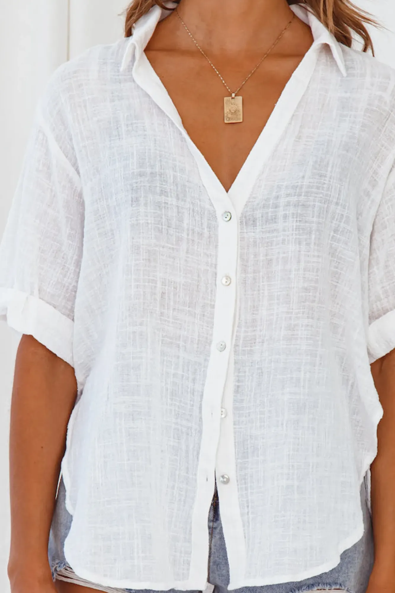Shirts|Cropped>Hello Molly Segovia Shirt White