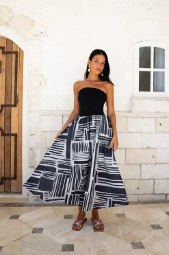 Cocktail Dresses|Vacation Dresses>Hello Molly Selena Strapless Maxi Dress Black