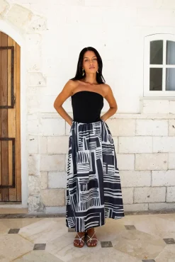 Cocktail Dresses|Vacation Dresses>Hello Molly Selena Strapless Maxi Dress Black