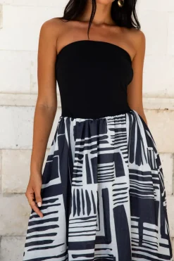 Cocktail Dresses|Vacation Dresses>Hello Molly Selena Strapless Maxi Dress Black