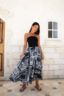 Cocktail Dresses|Vacation Dresses>Hello Molly Selena Strapless Maxi Dress Black
