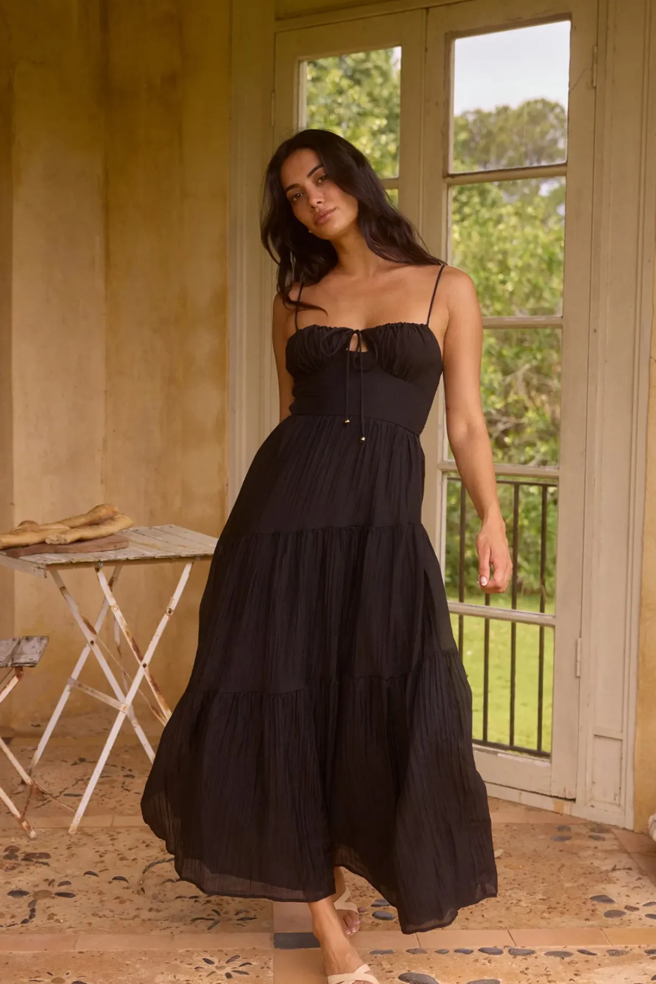 Vacation Dresses|Date Night Dresses>Hello Molly Seraphina Maxi Dress Black