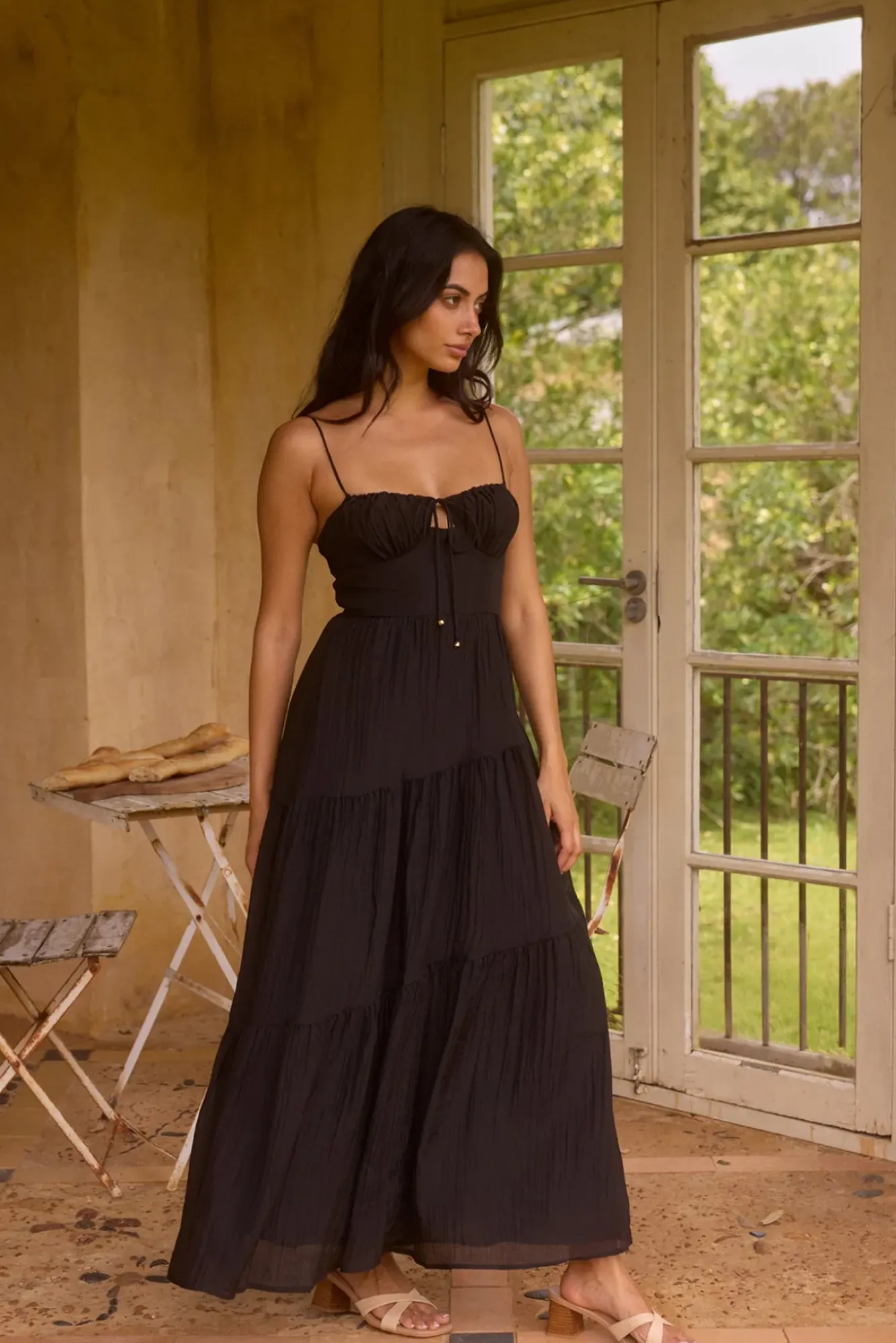 Vacation Dresses|Date Night Dresses>Hello Molly Seraphina Maxi Dress Black