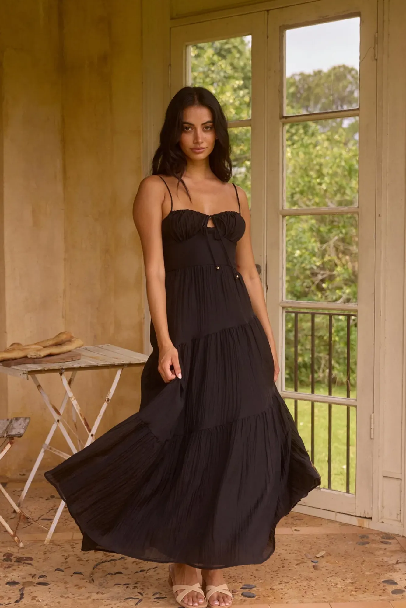 Vacation Dresses|Date Night Dresses>Hello Molly Seraphina Maxi Dress Black