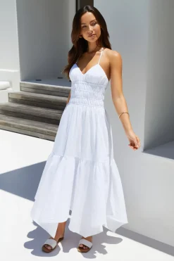 Vacation Dresses|Brunch Dresses>Hello Molly Serendipity Maxi Dress White